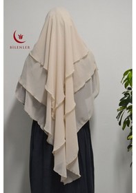 Resim 3 Katlı Şifon Sufle Pratik Şal BEj 