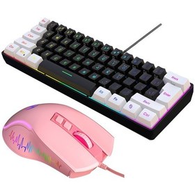 Resim Xindoker Hxsj V700bw+x100 Rgb Aydınlatmalı 61 Tuşlu Oyun Klavyesi Ve 3600dpı Ayarlanabilir 7 Renkli Gaming Mouse Seti 