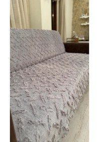 Resim Bohem Tarz Lüks Kaymaz Koltuk Örtüsü 175x220 Şönil Bohem Koltuk Kılıfı Gri 