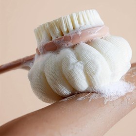 Resim 1/3 adet Unisex Çok Fonksiyonlu Uzun Saplı Duş Fırçası Seti - Arka Scrub Süngeri, Masaj Kılları ve Loofah Dahil - Temel Banyo Aksesuarları 