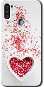 Resim MRCİLETİSİMmrc-175992 Kalpli Şekerleme Kılıf Kapak Hayalet Ekran Yandan Gözükmez Samsung Galaxy M11 ile uyumlu 