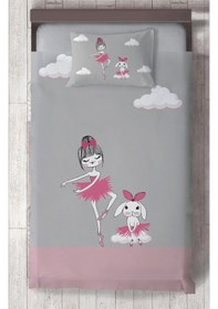 Resim Mekta Home Bebek Ve Çocuk Odası Prenses Kız Ve Tavşan Desenli Seksekli Yatak Örtüsü Renkli 