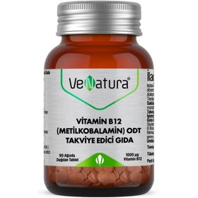 Resim VENATURA Vitamin B12 Metilkobalamin 90 ODT Takviye Edici Gıda 