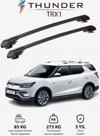 Resim Ssangyong Tıvolı 2015-sonrası Trx2 Thunder Carrier Kilitli Ara Atkı Taşıyıcı Tavan Barı Siyah 