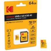 Resim Kodak Msd 64gb Uhs-ı U3 Ultra Ultra Performans Micro Sd Kart + Sd Adaptör 