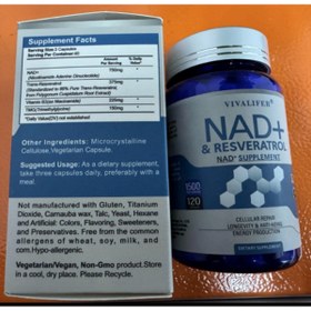 Resim Vivalifer Nad+ Resveratrol Nad Tmg 1500 Mg 120 Caps 
