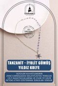 Resim OSMANLI DOĞAL TAŞ Tanzanit-iyolit Doğal Taş Gümüş Yıldız Kolye 