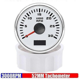 Resim 52mm Su Geçirmez Takometre 3k-8k Rpm Kırmızı Işık Evrensel Uyumlu Benzin/dizel Araç Göstergesi 3000 Rpm Ws. 