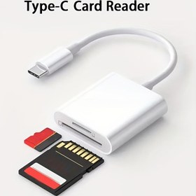 Resim USB C SD Kart Okuyucu iPhone 15/16/iPad/MacBook/Mac için, USB-C Tipi C SD ve Mikro Hafıza Kartı Adaptörü Destekler, Tak ve Çalıştır Tarzında İzleme Kamerası Görüntüleyici - 2 Yuvalı 