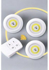 Resim Led Lamba 3'lü Uzaktan Kumandalı Yapışkanlı Beyaz Işık Diğer 