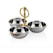 Resim Lamedore Black Pearl Sade 3 Lü Gold Dekoratif Kase 20x20x12 Cm 