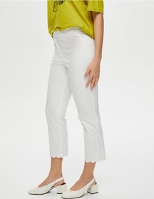 Resim Faik Sönmez Paçası Brode İşli Straight Fit Pantolon S25pnt036 Us25pnt03673 Ekru 