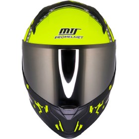 Resim Mts M-910 Vıgor Mat Siyah-Sarı Güneş Vizörlü Kask (Gri Camlı) 