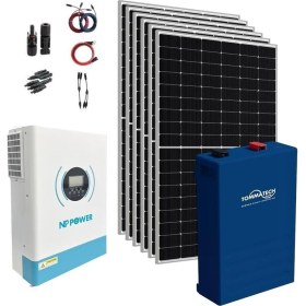 Resim Teknovasyon Arge 13.000 Watt Büyük Bağ Evi Solar Paketi 415w Güneş Paneli 6,2kva İnverter 5Kw Lityum Akü 
