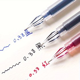 Resim 3 adet, 0.38mm, hızlı kuruyan mürekkep, Siyah/Mavi/Kırmızı - Sınavlar ve ofis kullanımı için ideal kalem, yazma için ince uçlu kalem 
