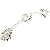 Resim Bakır sap, Avrupa ve Amerikan sade şarap dolabı kitaplık çekmecesi elbise dolabı kapı kolu beyaz -96 mm delik mesafesi 