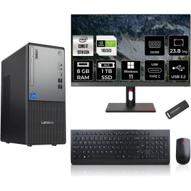 Resim Lenovo Thinkcentre Neo 50T Gen 5 Intel Core I7 13700 8gb 1tb SSD GTX1650/4GB 23.8" Fhd Monitör W11H Masaüstü Bilgisayar & Per4 USB Bellek 12UB000LTRMNT2343 