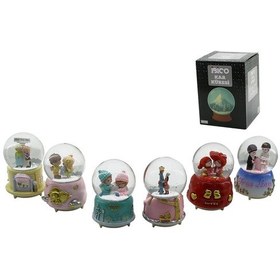 Resim Büyük Boy - 10cm Pilli - Işıklı Müzikli Kar Küresi Cam İnsan Figürlü - Desen Mix Renkli Herhangi Bir 