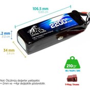 Resim Leopard Power 2200 Mah 14.8v 4s 25c Lityum Polimer Lipo Batarya Pil T Plug 