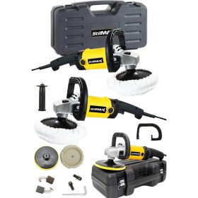 Resim Stilmax Bakır Sargı Yüksek Motor Gücü Devir Ayarlı Polisaj Zımpara Cila Pasta Cila Makinesi 180mm Çantalı 