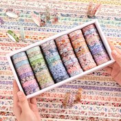 Resim 60 Rulo Retro Washi Bant Seti, 2m Uzunluk, Bohem Çiçek Tasarımı Planlayıcı Aksesuarları ile Dekoratif Bant, Scrapbooking Dergisi Bullet Dergisi, DIY El Sanatları, Planlayıcı Dekoru için Mükemmel 