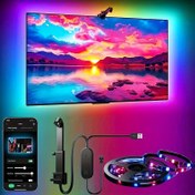 Resim [1 Adet RGBIC LED TV Arka Aydınlatma Şeridi] EISSLOLY RGBIC LED TV Arka Aydınlatma Şeridi, AR Sensörü ile Ekran Ortam Aydınlatmasıyla Senkronize, Uygulama Müzik Uyumlu, USB Güçlü, Hareket Sensörü, Su Geçirmez Değil, 88,9-203,2 cm TV'ler, Monitörler, Oyun Odası, Yatak Odası ve Oturma Odası için 