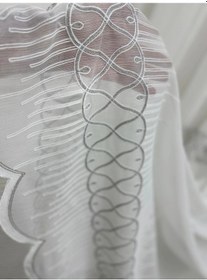 Resim Nivemeshome V-105 Marina Gümüş 1/2,5 Pileli Bambu Tül Perde Gümüş 