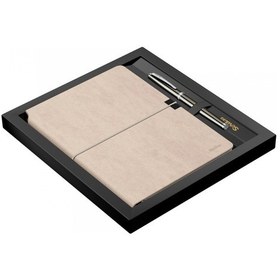 Resim Scrikss SD600-12 Verona Defter Bej ve 800 Roller Titanyum Krom Tükenmez Kalem 