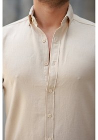 Resim Erkek Uzun Kollu Gömlek Kum 