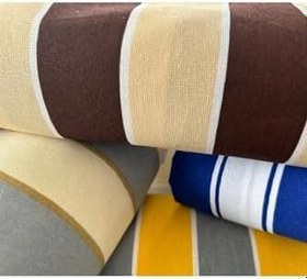 Resim Branda Balkon Perdesi Kornişli Ve Bağcıklı Fon Perde,Kahve-Krem 440 X 200 