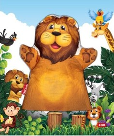 Resim Tox Aslan Vahşi Hayvanlar Keçe El Kukla T131 . Eğitici Oyuncak 