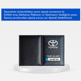 Resim otopleksi Araç Marka Logolu İsme Kişiye Özel Ruhsat Kabı Oto Ruhsat Kabı 