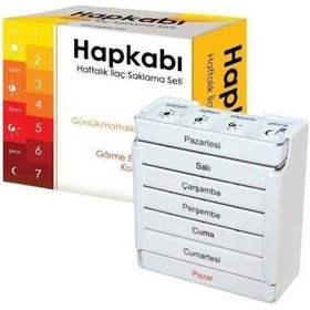 Resim Hapkabı Haftalık İlaç Saklama Seti 