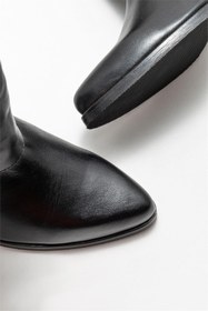 Resim Elle Shoes Siyah Deri Western Çizme 