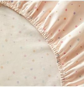 Resim Mini Dots Pamuklu Bebe Lastikli Çarşaf Pudra 70x140 cm, 10043970005 