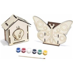 Resim Kumtoys Ahşap Kalemlik ve Kumbara 