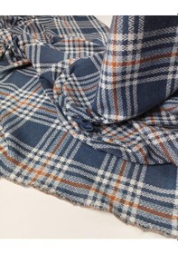 Resim Ekru Mavi Kiremit Ekoseli Jakarlı Örme Kumaş En 140 Cm X Boy 220 Cm -9670 Renkli 