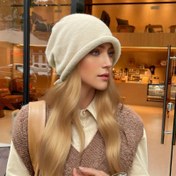Resim Kadınlar için Esnek Beanie Şapka - Büyük Baş Boyutları İçin Katlanabilir Kışlık Kafatası Kapağı, Yumuşak Elastik Kenarsız Tasarım, Elde Yıkanabilir & Kuru Temizlenebilir, Sonbahar İlkbahar Moda Aksesuarları 