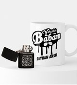 Resim Bk Gift Kişiye Özel Yakışıklı Babam Benzinli Çakmak Ve Kupa Seti-2 