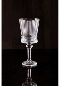 Resim Heren 6'lı Kristal Ayaklı Kahve Yanı Su Ve Meşrubat Bardağı 140ml Şeffaf Cam 