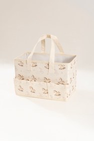 Resim Tidy Kids Atlı Karınca Desenli Poplin Bebek Bakım Çantası (30x20cm) 6019 - Natural / 30 x 20 