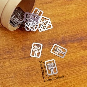 Resim 20'li Paslanmaz Çelik Kitap Ayracı Kutusu, Çok Renkli, İngilizce Yazı - Kitaplar ve Belgeler için Mini Metal Kağıt Klipsleri 