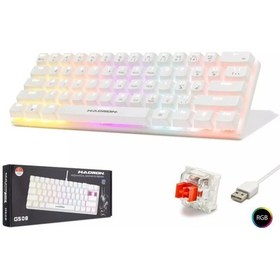 Resim Hadron G508r Mekanik Oyuncu Klavyesi %60 Mini - Rgb Red Switch Q Beyaz 