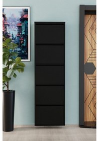 Resim 5 Kapaklı Metal Ayakkabılık Siyah Siyah 