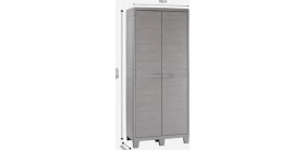 Resim Csb Store Bahçe Balkon Için 4 Raflı Plastik Dolap 78X46X182 cm Suya Dayanıklı 