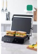 Resim Homend Grilliant 1343H Cam Yüzeyli, 5 Hazır Programlı, Led Ekranlı Konuşan Tost Makinesi 