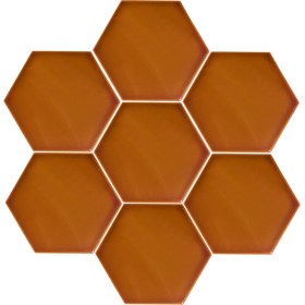 Resim Armada Çini 15x17 Cm Düz Karamel Altıgen Seramik 