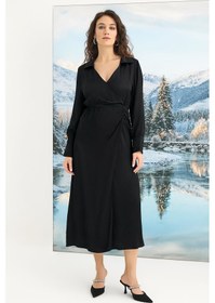 Resim Monamise Kadın Uzun Kollu Elbise 23132-siyah 