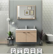 Resim BIANI Fix Arya 100 cm Banyo Dolabı Renk Aybe Bej 