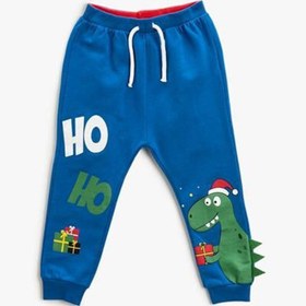 Resim Koton Erkek Bebek Yılbaşı Temalı Dinozor Baskılı Beli Bağlamalı Jogger Eşofman Altı 3wmb4 